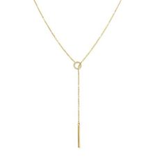 A celebrity-designed beautiful long gold necklaces for women - Benevoleonce LAs y necklace was created in collaboration with Candace Cameron from Fuller House. A classic chic lariat necklace whose length you can adjust depending on your outfit and mood. This easy to put on drop necklace makes a statement for any outfit: business attire, weekend looks, or evening cocktail dresses. This long gold chain necklace for women can be worn down your front or if youre combining it with open-back dresses i Chic Gold Lariat Necklace As Gift, Elegant Lariat Necklace With Clavicle Chain, Elegant 14k Gold Long Drop Necklace, Gold Long Lariat Necklace For Formal Occasions, Gold Lariat Necklace For Formal Events, Minimalist Lariat Necklace With Pendant And Adjustable Chain, Elegant Adjustable Gold Charm Necklaces, Minimalist Lariat Necklace For Formal Occasions, Elegant Lariat Necklace With Adjustable Length