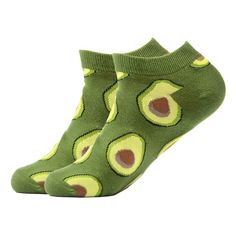 Avocado Pattern Green Ankle Socks (Men's & Women's Sizes) Avocado Socks, Avocado Pattern, To Start A Conversation, Fun Socks, Ankle Socks Women, Sock Game, Sock Knitting Patterns, Custom Socks, Warm Socks