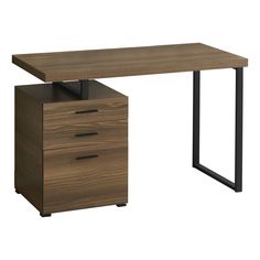 an office desk with two drawers on each side