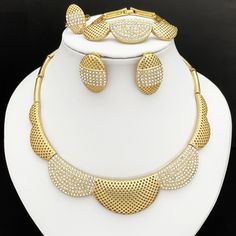 Afraic Jewelry-Gold Color Jewelry Set Women's Necklace Earrings High-end Woman Wedding Party Dating Jewellery Model Number:3256803807178626 Jewellery Model, S Necklace, Color Jewelry, Women Necklace, Jewelry Model, Set Women, Watch Necklace, Jewelry Gold, Necklace Earrings