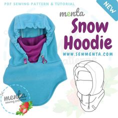 the instructions for how to sew a snow hoodie with an easy sewing pattern