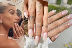 How to do Hailey Bieber's 'glazed donut' nails at home Chrome Nails Opi, Hailey Bieber Nails, Glazed Donut Nails, Bieber Nails, Donut Nails, Emerald Nails, Milky Nails, Glazed Donut