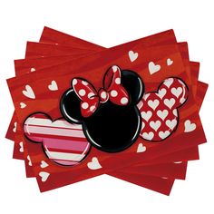 mickey and minnie mouse valentine's day napkins