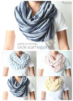 If you don’t have an infinity scarf in your wardrobe, you are missing out on one of the most fun and versatile accessories ever invented! An infinity scarf is just like a normal scarf, except that it has no end; it’s a closed loop of fabric. Is that why it’s called an infinity scarf? Could be... Infinity Scarf Knitting Pattern, Diy Clothes Refashion Videos, Cozy Diy, Clothes Upcycle, Diy Clothes Refashion, Scarf Patterns