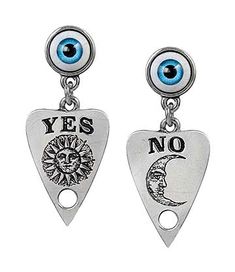 Alchemy Gothic Ouija Planchette Earrings (Multicoloured) Alchemy Gothic Jewelry, Avocado Face Mask, Ouija Planchette, Alchemy Gothic, Edwardian Jewelry, Blue Banana, Gothic Earrings, Ouija Board, Earrings Accessories