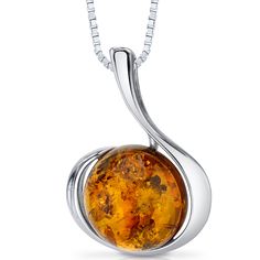 Peora.com - Amber Large Round Pendant Necklace Sterling Silver Cognac SP11122, $29.99 (http://www.peora.com/amber-large-round-pendant-necklace-sterling-silver-cognac-sp11122) Initial Necklace Silver, Amber Gemstone, Cognac Color, Solitaire Pendant Necklace, Round Pendant Necklace, Amber Pendant, Mom Jewelry, Amber Stone, Amber Jewelry