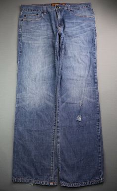 Men's American Rag Jeans Smith Fit Straight Leg Distressed Size 36x34 (Measure 37x33) Zipper Fly        ACTUAL MEASUREMENTS (Measurements are taken of the item lying flat and pulled tight without stretching. All measurements are approximate and in inches):   Waist (Measured from side to side and multiplied times 2): 37 Inseam (Measured from bottom of crouch to end of pants leg): 33 Hip (Measured at the base of the zipper from side to side and multiplied times 2): 46 Thigh (Measured from bottom o Rags Clothing, Crazy Pants, 2000s Jeans, Y2k Fits, Fire Fits, Cute Comfy Outfits, Vintage Pants, American Rag, Kpop Fashion Outfits