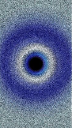 an abstract blue and white background with a black hole in the center