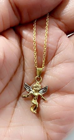 ❄️Angel Necklace is made of 18K gold-filled. Simple and elegant. They are also waterproof Jewelry and hypoallergenic. 18K Gold Filled is the perfect choice for those of us who are jewelry obsessed but need to stay on a budget. Perfect for everyday wear and as a gift. All pieces available are delicate. This angel necklace pendant will make a pretty and unique addition to every girl or woman's jewelry collection. ❄️Our Guardian Angel Necklace is perfect for everyday wear and as a gift. All pieces Guardian Angel Necklace, Angel Pendant Necklace, Angel Necklace, Angel Pendant, Necklaces, Waterproof Jewelry, Everyday Necklace, Guardian Angel, Layering