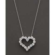 1.6 Ct Round Diamond Heart Style Necklace Pendant 14K White Gold | HarryChadEnt.com Diamond Necklace Pendant, Real Diamond Necklace, Diamond Earrings Studs Round, Dainty Diamond Necklace, Bracelet Tennis, Round Diamond Engagement Rings, White Gold Diamond Rings, Natural Earth, Diamond Fashion