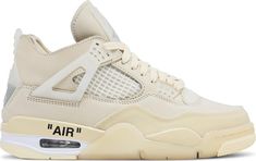 the air jordan 4 is in white and beige