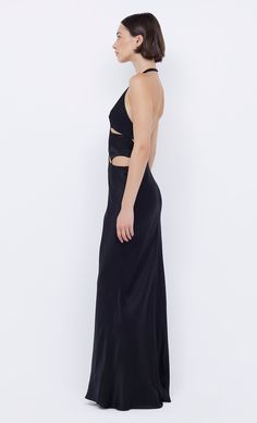 The BEC + BRIDGE Alabama Halter Dress is a flattering, going out style in a statement silhouette. The elevated style features flattering cut outs details connected with e-hooks through the bodice and a deep v front neckline and back. Going Out Style, Bec Bridge, Elevated Style, Black Halter Dress, Prom Dress Shopping, Under Dress, Brides And Bridesmaids, Cut Outs, Bridesmaid Dress