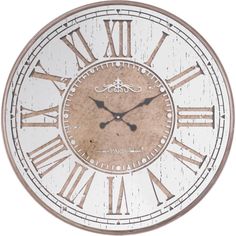 a large white clock with roman numerals on the face