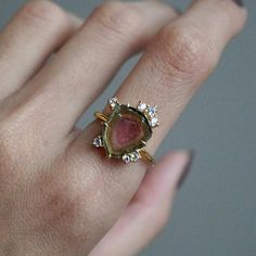 14K Fine Gemstones Rings- Tippy Taste Jewelry – Page 5 Watermelon Tourmaline Engagement Ring, Sliced Watermelon, Eclipse Season, Opal Heart Ring, Watermelon Tourmaline Ring, Tourmaline Engagement Ring, Gold Link Necklace, Gold Link Chain, Rings Rings