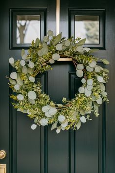 🌷 Spring Freshness: Eucalyptus Wreath 🌿 Front Door Styles, Fresh Eucalyptus, Eucalyptus Wreath, Wreath Ideas, Spring Crafts, Spring Wreath, Spring Decor, Spring Time, Front Door