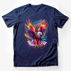 Colorful Eagle Graphic Tee, Unisex T-Shirt, Vibrant Animal Design, Casual Wear, Artistic Bird Illustration, Festival Fashion Top Male T-Shirt Custom graphic T-Shirt.Customize your color Artistic Blue Short Sleeve T-shirt, Artistic Multicolor T-shirt With Sublimation Print, Artistic Blue Cotton T-shirt, Artistic Multicolor Cotton T-shirt, Artistic Blue T-shirt With Screen Print, Artistic Multicolor T-shirt With Custom Print, Artistic Multicolor Custom Print T-shirt, Artistic Multicolor Crew Neck Shirt, Artistic Multicolor Crew Neck T-shirt