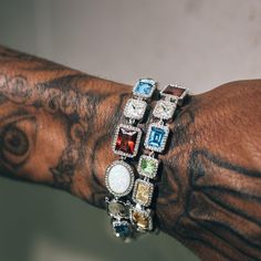 Motley Gemstone Bracelet - Silver Masculine Jewelry, Dope Jewelry Accessories, Streetwear Jewelry, Weird Jewelry, Urban Jewelry, Expensive Jewelry Luxury, Dope Jewelry, Jewelry Fashion Trends, Meaningful Jewelry