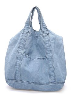 Indulge in the timeless elegance of our Vintage Solid Denim Spliced Shoulder Bag Handbag. Crafted with premium denim and featuring a unique spliced design, this bag effortlessly combines style and functionality. Perfect for any occasion, it's the perfect accessory to elevate your look. Item Code: 7557473763390 Material: Canvas Pattern: Solid Highlight: Spliced.Large Capacity Size: 52*19.5*33cm Tas Denim, Big Tote Bags, Diy Denim, Hand Bags For Women, Denim Handbags, Fabric Handbags, Denim Shoulder Bags, Denim Tote Bags, Tassels Fashion