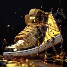 Gold Nike Shoes, Sneakers Png, Hypebeast Decor, Hypebeast Art, Gold Nike, Futuristic Shoes, Shoes Wallpaper, Nike Shoes Girls, Jordan Shoes Retro