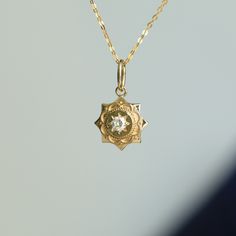 Eight pointed star octagram 18K Gold pendant necklace with Diamond 8 Pointed Star, Gold And Diamond Pendant, Eight Pointed Star, Golden Pendant, Diamond Pendant Necklace, Diamond Color, Life Balance, Eye Glasses, Diamond Pendant