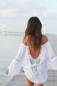 bohemia Long Sleeve Smock Dress, Chic Summer Outfits, Mode Boho, Frou Frou, Bohol, Summer Fashion Outfits, Hippie Chic, Inspiration Mode, Looks Style