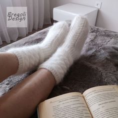 Very soft and warm socks. Socks will keep your feet warm in cold weather. Composition: 80% angora (rabbit) yarn. 20% antipilling fiber SIZE: EU 36-37 (22-23 santimeters) - US 5-6 (8.7-9.1 inch) EU 38-39 (24-25 santimeters) - US 7-8 (9.5-9.8 inch) EU 40-41 (26-27 santimeters) - US 9-9.5 (10.2-10.6 inch) EU 42-43 (28-29 santimeters) - US 9.5-10 (11.02-11.41 inch) EU 44-45 (30-31 santimeters) - US 11-11.5 (11.81-12.2 inch) This is a great gift for a loved one. I have already thought for you and hav Cozy Thick White Socks, Angora Socks, Photoshoot Clothing, Long White Socks, Socks Fuzzy, Sock Slippers, Cozy Clothes, Cable Knit Socks, Slippers Socks