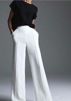 Moda Vintage, Looks Chic, 가을 패션, Looks Style, White Pants, White Fashion, Look Fashion, Chic Outfits