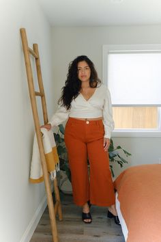 Flora Pant in Rust Extended · Whimsy & Row ~ Sustainable Clothing & Lifestyle Brand Mid Size Inspiration, Journal Printouts, Mum Outfits, 2024 Wardrobe, Amber Moon, Classy Fall Outfits, Cold Fashion, Soft Dramatic, Midsize Outfits