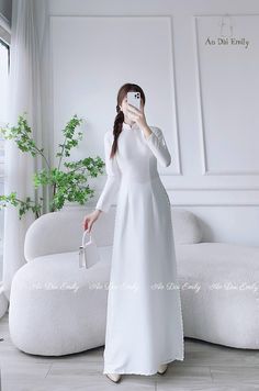 🌻Material: Lụa vân gỗ 🌻Stretchy level: 2/10 🌻 The measurement of this ao dai (long dress) is in Vietnamese size (American size tends to be bigger for the same size). Please LOOK AT THE SIZE CHART CAREFULLY BEFORE ORDERING. There might have some chalk writings on the fabric due to making process. These marks can be washed away easily. 🌻🌻No returns or exchanges Buyer can contact seller about any issues with an order. 🌸 Follow us Facebook/aodaiemily22 www.aodaiemily.com 💜 Thank you very much💜 Plain Long Dress, Long Dress Wedding, Day Checklist, Chalk Writing, Wedding Day Checklist, Plain White, Dress Wedding, Dress Clothes For Women, Favorite Outfit