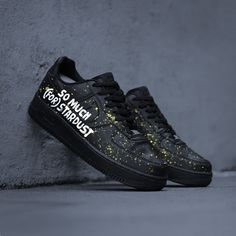 The Black Half Smile Custom Air Force 1 is a classic sneaker, updated with modern style and fit. Made with breathable leather and a raised sole, this shoe will be comfortable and durable, designed for everyday use. Exactly as shown in the pictures. 📷 Brand New & Authentic. 💯 Hand Painted with attention to detail. 👨‍🎨 Waterproof and Flexible. ❤️ Unisex model. Please refer to the Size Chart. 👟👫 Free Worldwide Shipping. ✈️🌍 Half Smile, Custom Air Force 1, Classic Sneakers, Air Force 1, The Black, Air Force, Modern Style, Force, Size Chart