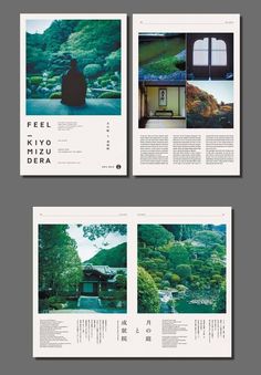 three pages with different images and text on them, each containing an image of a house