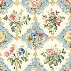 Patmore Wallpaper - Painted Paper Vintage Kitchen Wallpaper Patterns, Rose Wallpaper Bedroom, Flower Print Wallpaper, Vintage Floral Pattern Design, Vintage Flower Wallpaper, Vintage Flower Backgrounds, Rose Pink Wallpaper, Italian Wallpaper, Winter Prints