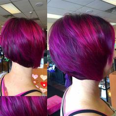 Violet Purple Hair, Funky Haircuts, Magenta Hair Colors, Bobbed Hair, Magenta Hair, Hair Color Options, Hair 2024, Hair Affair, Violet Purple