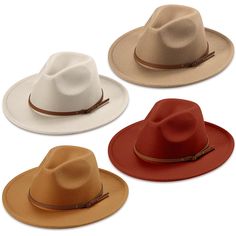 PRICES MAY VARY. Quantity and Color: you can receive 4 pieces of wide brim hats in camel, dark yellow, beige and caramel color, offering you adequate quantity and rich colors for clothes matching, and instantly making you the center of the crowd Size Information: the hats circumference of this wide brim floppy hat is about 57 cm/ 22 inches, 11 cm/ 4.3 inches in height, and the brim of this hat is about 6 cm/ 2.4 inches, our wide brim hats are suitable for women Soft and Breathable: the vintage b Fall Hats For Women, Clothes Matching, Cowboy Hat Bands, Jazz Dress, Fall Hat, Womens Fedora, Floppy Hats, Fedora Hat Women, Boho Hat