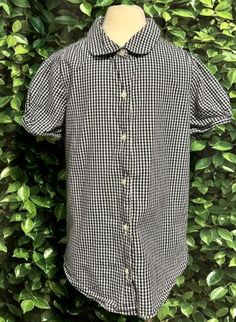 Find many great new & used options and get the best deals for Lands' End Kids Blouse Gingham Button Up Blue Check Girls 8 at the best online prices at eBay! Free shipping for many products! Summer Gingham Button-up Tops, Summer Cotton Houndstooth Pattern Tops, Spring Gingham Short Sleeve Shirt, Preppy Gingham Shirt For Summer, Summer Preppy Gingham Shirt, Cotton Gingham Top With Button Closure, Summer Gingham Top With Button Closure, Casual Houndstooth Pattern Shirt For Spring, Casual Houndstooth Shirt For Spring