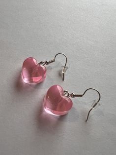 These fun and cute dangling earrings are perfect for women or little girls. The hook is hypoallergenic stainless steel. The heart is plastic. Kawaii Earrings, Pink Accessories, Le Crochet, Pretty Bags, Design Your Dream House, Dangling Earrings, Pink Earrings, Kawaii Clothes, Diy Earrings