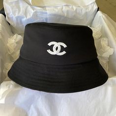 Brand New With Box Guaranteed Authentic Size Medium Asking Over Retail Due To Scarcity And Fees Designer Beach Hats For Spring, Designer Black Spring Hats, Designer Black Hats For Spring, Black Summer Bucket Hat, Black Flat Brim Bucket Hat For Vacation, Luxury Wide Brim Summer Bucket Hat, Luxury Wide Brim Bucket Hat For Summer, Black Bucket Hat With Short Brim For Beach Season, Black Bucket Hat For Beach Season