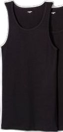 Black Sleeveless Tank Top With Ribbing, Basic Cotton Crew Neck Tank Top, Black Ribbed Cotton Top, Black Ribbed Scoop Neck Tank Top, Black Fitted Vest With Scoop Neck, Sporty Cotton Crew Neck Vest, Fitted Black Ribbed Vest, Basic Cotton Tops With Ribbing, Cotton Tops With Ribbing For Layering