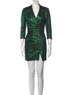 Retrofête DressGreen & MetallicPleated AccentsThree-Quarter Sleeve with V-NeckButton Closure at FrontFit:Dresses by Retrofête typically fit true to size. Fitted Green V-neck Dress For Date Night, Fitted Green V-neck Evening Dress, V-neck Buttoned Mini Dress For Cocktail, Fitted Green V-neck Dress For Evening, Fitted Green V-neck Party Dress, Fitted Green V-neck Dress For Parties, Evening V-neck Mini Dress With Buttons, Fitted V-neck Mini Dress For Holiday, Green Mini Dress For Formal Party Season