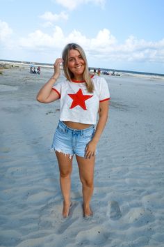 Born In The Usa, Usa Tee, Boxy Tee, Star Top, Top Cropped, Cropped Tee, Small Business Owner, Baby Tee, Dress Romper