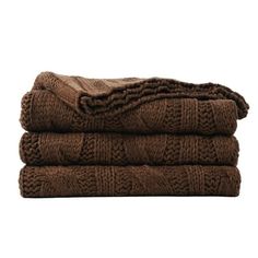 two brown towels stacked on top of each other