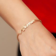 Personalized Name Gold Bracelet, 14k Solid Gold Name Bracelet, Mothers Gold, Dainty Custom Name Bracelet is a Great Gift For Her. Material: Solid Gold, real gold (not gold filled or no gold plated) Karat: 14 K (585) Height of Name:  9 - 10 mm The thickness of the name: 0.50 mm The character limitations: 9 letters Bracelet Length: 6" - 9"    M o r e  *  F r o m  *  U s   Goldstore Jewelry - https://etsy.me/3gHtcrZ * Editor's Pick - https://etsy.me/3CCLlmm * Cremation Urn Jewelry - https://etsy.me Elegant Name Charm Bracelet For Anniversary, Elegant Nameplate Charm Bracelet For Mother's Day, 14k Gold Name Bracelet For Anniversary, Yellow Gold Name Bracelet For Valentine's Day Anniversary, Gold Diamond Bracelet For Wedding On Valentine's Day, Gold Nameplate Bracelets For Valentine's Day, Yellow Gold Name Bracelet For Anniversary On Valentine's Day, Yellow Gold Name Bracelets For Mother's Day, Mother's Day Yellow Gold Bracelets With Name