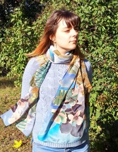 silk scarf Fern Flowers in Matisse colors. Hand painted silk scarf. Floral Batik Scarves. Green, blu Blue Hand Painted Bohemian Silk Scarf, Blue Bohemian Hand Painted Silk Scarf, Blue Hand Painted Silk Scarf, Bohemian Blue Hand Painted Silk Scarf, Blue Bohemian Hand-dyed Silk Scarf, Blue Bohemian Hand Dyed Silk Scarf, Bohemian Hand Painted Silk Scarves, Batik Scarf, Long Silk Scarf