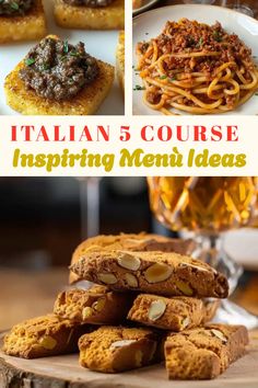 Italian dinner party ideas: peas and bacon, meatballs, polenta squares, and cantucci with vinsanto. 5 Course Meals, Italian Courses Dinners, Italian 5 Course Meal, Elegant Italian Dinner Party, Italian Dinner Party Menus Dishes, 6 Course Meal Menu Ideas, Italian Dinner Table Setting Ideas, Tuscan Dinner Party, Italian Dinner Ideas