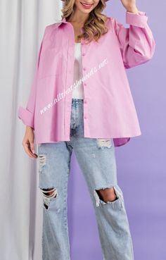 - Long sleeve, collared, button down with top right pocket.- 100% cotton - Model is 5'8" and wearing a size small - Classic button-down shirt dress in a loose fit. Button Down Shirt Dress, Bubble Gum, Gum, Button Downs, Rain Jacket, Button Down Shirt, Loose Fitting, Shirt Dress, Long Sleeve