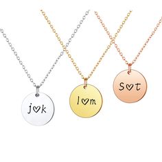 PRICES MAY VARY. ❤【Personalized Couple Necklace】 The couple initials necklace is classic and attractive. You can select two letters, if you are interested in this necklace, click "Customize Now" and enter the content you want to customize to create your unique style necklace. ❤【Perfect Gift】 Personalized necklace is the best gift for anniversary, birthday, wedding, Christmas, Thanksgiving. It has great meaning for remembering a memory or expressing your feelings for someone. It is also an emotio Engraved Round Charm Necklace For Best Friend, Stamped Round Pendant Necklace For Valentine's Day, Engraved Initial Necklace For Valentine's Day Gift, Personalized Round Charm Necklaces For Valentine's Day, Customized Round Charm Necklaces For Valentine's Day, Customized Charm Necklaces For Valentine's Day, Stamped Charm Necklaces For Valentine's Day Gift, Valentine's Day Gift Engraved Initial Necklace, Valentine's Day Letter-shaped Engraved Jewelry