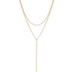 The Eliana Lariat Necklace is designed to complement a variety of necklines and styles, this lariat is perfect for both casual and formal occasions. Wear it with a plunging neckline for a dramatic effect, or layer it with other necklaces for a chic, contemporary look. 14k gold-filled 16"-18" adjustable length Nickel and lead-free FINAL SALE Elegant Adjustable Length Chain Choker Necklace, Elegant Adjustable Length Choker Chain Necklace, Elegant Double Strand Backdrop Necklace With Delicate Chain, Elegant Multi-strand Lariat Necklace, Elegant Double Strand Long Necklace For Layering, Elegant Double Chain Adjustable Body Chain, Elegant Adjustable Choker Body Chain, Elegant Adjustable Double Chain Body Chain, Elegant Lariat Necklace For Formal Occasions