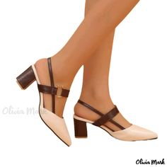 Olivia Mark - Stylish Pointed-Toe Cutout High Heels Sandals Rough Heels, High Heels Sandals, Shoe Sole, Point Shoes, New Rock, Side Cuts, Stiletto Sandals, Heels Sandals, Cut Out Design