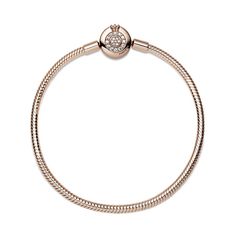 Bring some sparkle to every moment with the Pandora Moments Sparkling Crown O Snake Chain Bracelet. Hand-finished in 14K rose gold-plating, the bracelet's clasp features the iconic Pandora crown O monogram and bead-set clear cubic zirconia pavé, while the snake chain brings a chic and modern touch to your wrist. Stack it with other bracelets and load it up with favorite charms for a piece you'll reach for over and over. Designer Wedding Jewelry, O Monogram, Rose Gold Crown, Pandora Rose, Bracelet Pandora, Engagement Rings Bridal Sets, Snake Chain Bracelets, Gold Charm Bracelet, Bridal Ring Sets