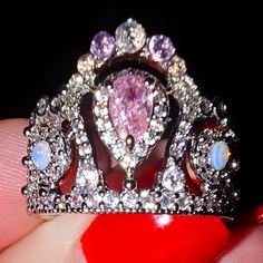 Bomb Party 2024 Reign Princess Collection Ring In Size 10. Brand New! Never Worn. Silver Plating With An Array Of Cz Stones. Silver Jeweled Cubic Zirconia Rings, Silver Jeweled Rings Made Of Cubic Zirconia, Silver Jeweled Rings With Cubic Zirconia, Pink Jeweled Wedding Ring, Pink Jeweled Ring Perfect For Gift, Crystal Jeweled Party Rings, Pink Crystal Rings For Anniversary, Silver Jeweled Promise Ring, Silver Jeweled Party Rings